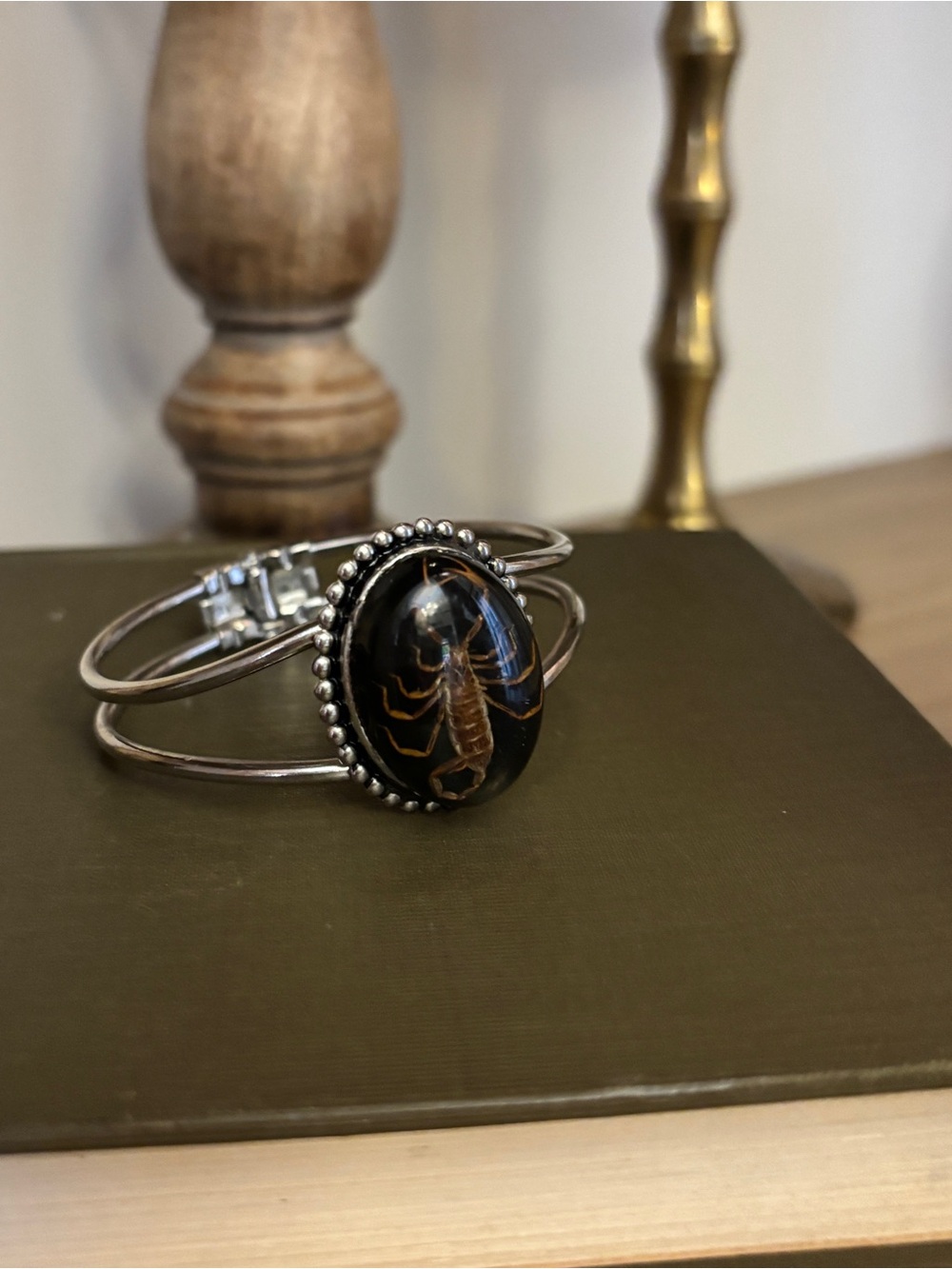 Scorpion Cuff Bracelet - Stainless Steel - Real Scorpion